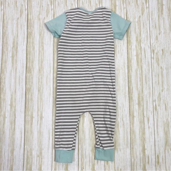 Rags to Raches Striped Fearless Henley Romper - Picture 5 of 5
